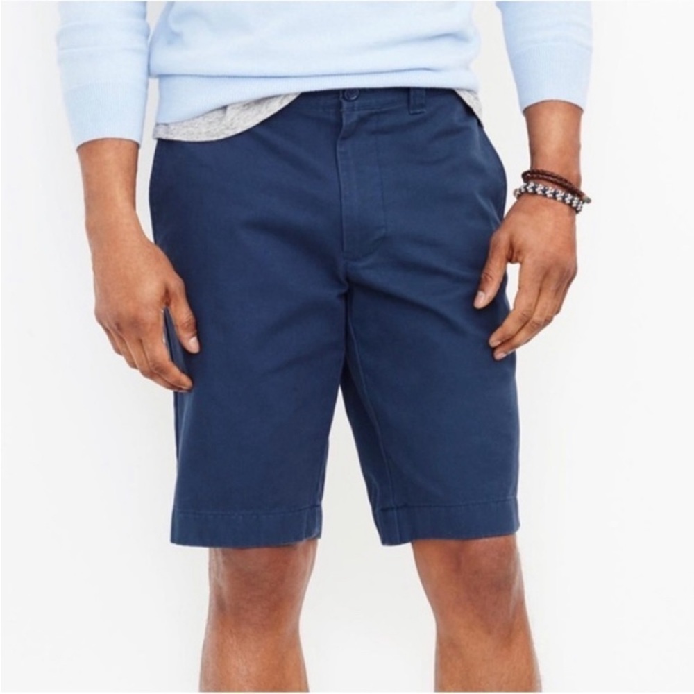 J Crew Rivington Flat Front Navy Blue Shorts Chino Mens Golf Preppy Sz 33